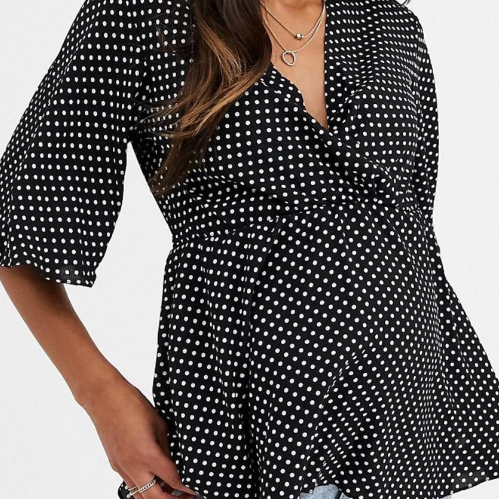 ASOS Maternity polka-dot peplum top